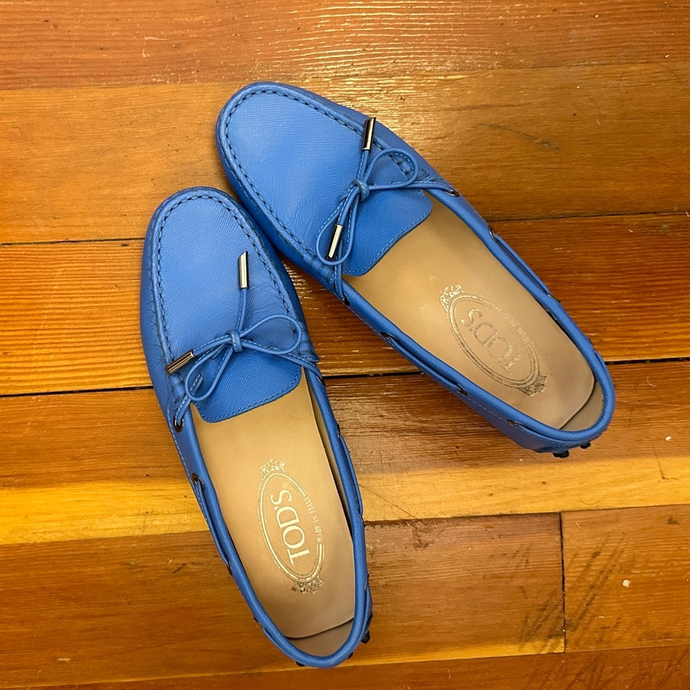 Blue Leather Tod’s Loafers